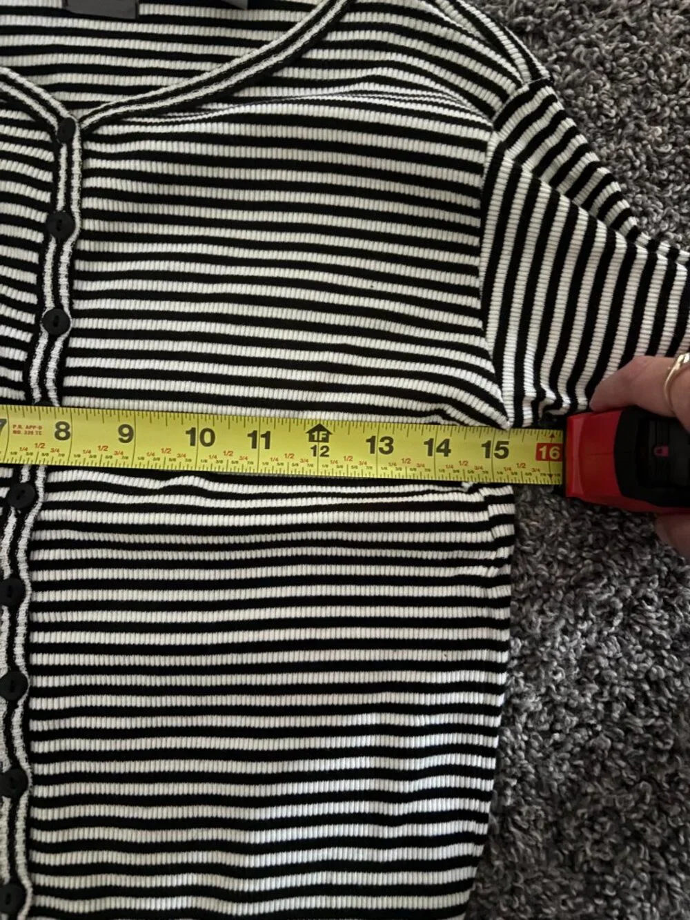 Gap Women's Fitted Button Up Striped Cardigan S 90s preppy